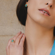 Anello serpente "The Ruler" ECFEW™ con turchese